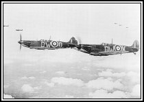 610 Squadron Spitfires on patrol