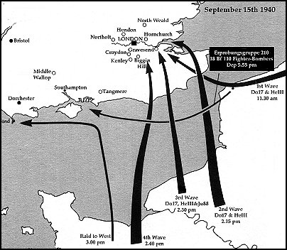 Map: Shows path of German attack on Sept 15th