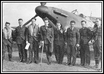 Pilots of 85 Squadron. S/L Peter Townsend is with cane