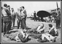 Pilots of 601 Squadron relax at Hawkinge July 1940
