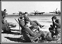 Luftwaffe fighter pilots wait...just as the RAF did.