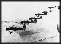 A formation of Junkers Ju87s flying into an uncertain future
