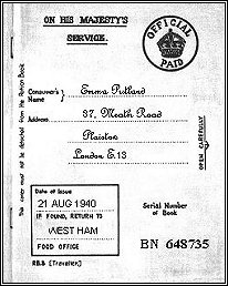 Ration book as issued in 1940